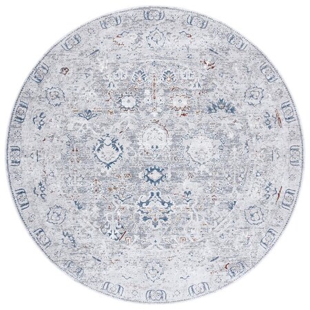 Safavieh 6 ft. 7 in. x 6 ft. 7 in. Craft Power Loomed Round Area Rug; Grey & Blue CFT927F-7R